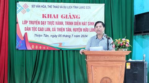 KHAI GIẢNG LỚP TRUYỀN DẠY THỰC HÀNH, TRÌNH DIỄN HÁT SÌNH CA DÂN TỘC CAO LAN XÃ THIỆN TÂN, HUYỆN HỮU LŨNG