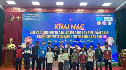 132 vận động viên tham gia Giải Cờ tướng huyện Cao Lộc mở rộng lần thứ I năm 2025  tranh Cup Vietcombank – Vietinbank Lạng Sơn
