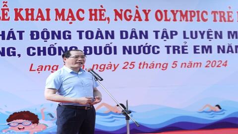 Lễ khai mạc hè, Ngày Olympic trẻ em và Phát động toàn dân tập luyện môn Bơi phòng, chống đuối nước năm 2024 tỉnh Lạng Sơn