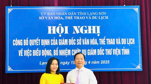 HỘI NGHỊ CÔNG BỐ QUYẾT ĐỊNH BỔ NHIỆM  GIÁM ĐỐC THƯ VIỆN TỈNH LẠNG SƠN