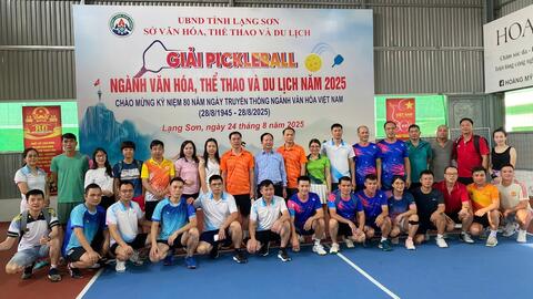 Sở Văn hóa, Thể thao và Du lịch Lạng Sơn tổ chức Giải Pickleball hướng tới kỷ niệm 80 năm Ngày truyền thống ngành văn hóa 28/8