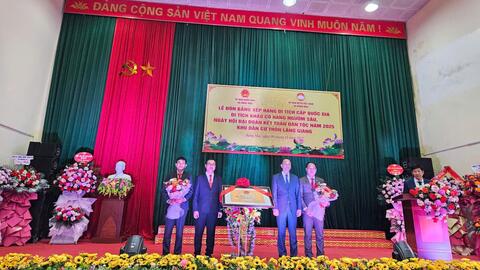 Lễ công bố bằng xếp hạng di tích Quốc gia  Hang Ngườm Sâu, xã Bằng Mạc, tỉnh Lạng Sơn