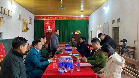 Lãnh đạo Sở Văn hóa, Thể thao và Du lịch kiểm tra và bàn giao tạm thời hạng mục Miếu thờ tại Làng đá Thạch Khuyên