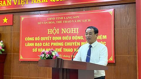 Hội nghị công bố các Quyết định của Giám đốc  sở Văn hóa, Thể thao và Du lịch về việc điều động,  bổ nhiệm lãnh đạo các phòng chuyên môn thuộc  sở Văn hóa, Thể thao và Du lịch